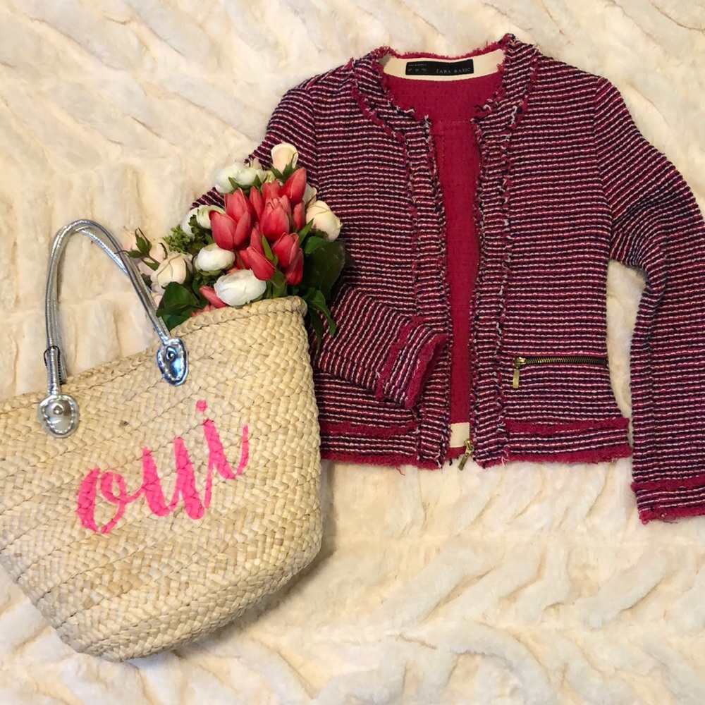 🎀ZARA boucle tweed jacket
